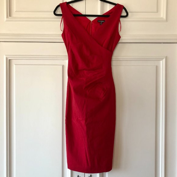 *NWT* Red V-Neck Sleeveless Fitted Dress - Made in Canada - XXS - Picture 2 of 16